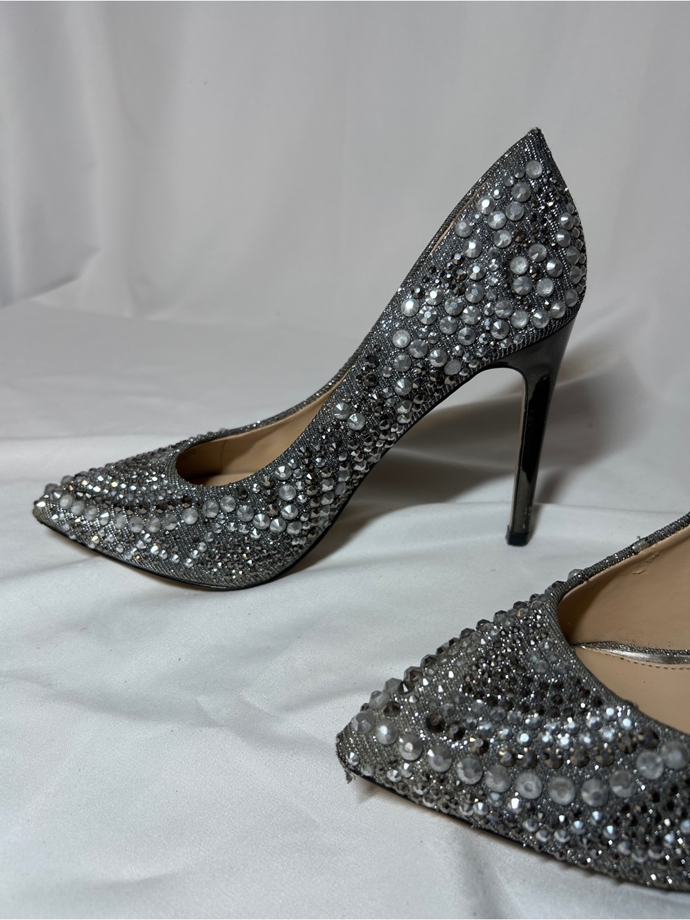 Gianni Bini Rhinestone Pointed Toe Stiletto Heels Glam Evening Pumps - Picture 5 of 14